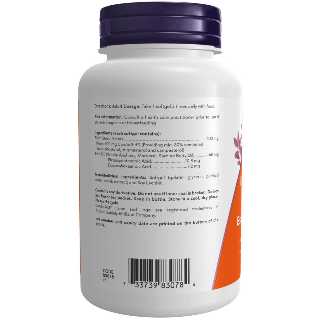 BetaSitosterol Plant Sterol Esters with Fish Oil Softgels Now Foods