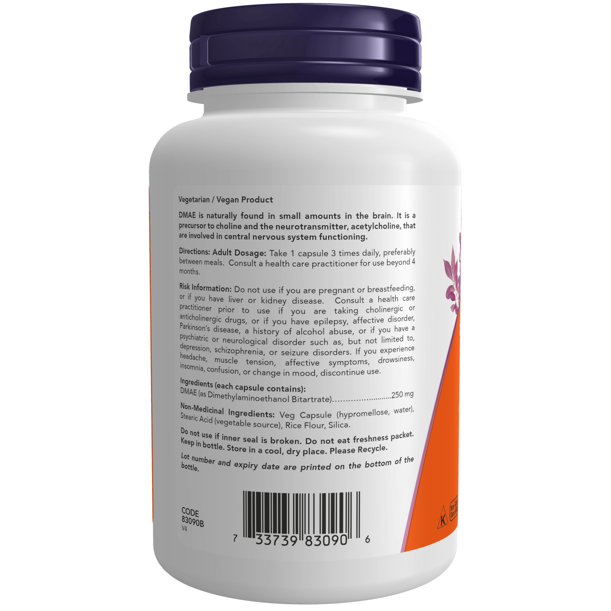 DMAE 250 mg Veg Capsules Now Foods Canada