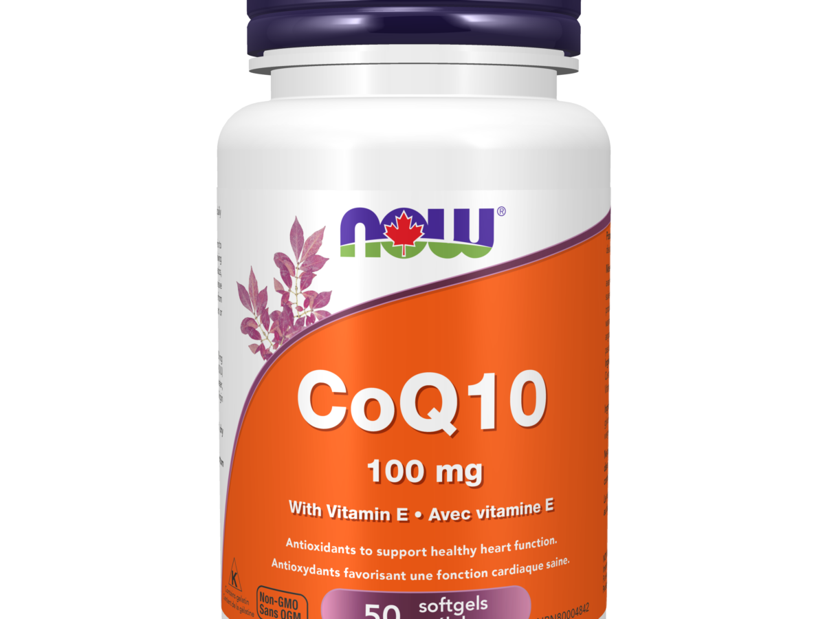 CoQ10 100 mg with Vitamin E Softgels - Now Foods Canada