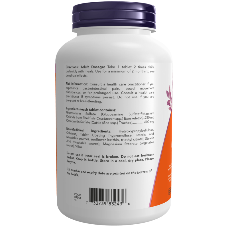 Glucosamine & Chondroitin Tablets Now Foods Canada