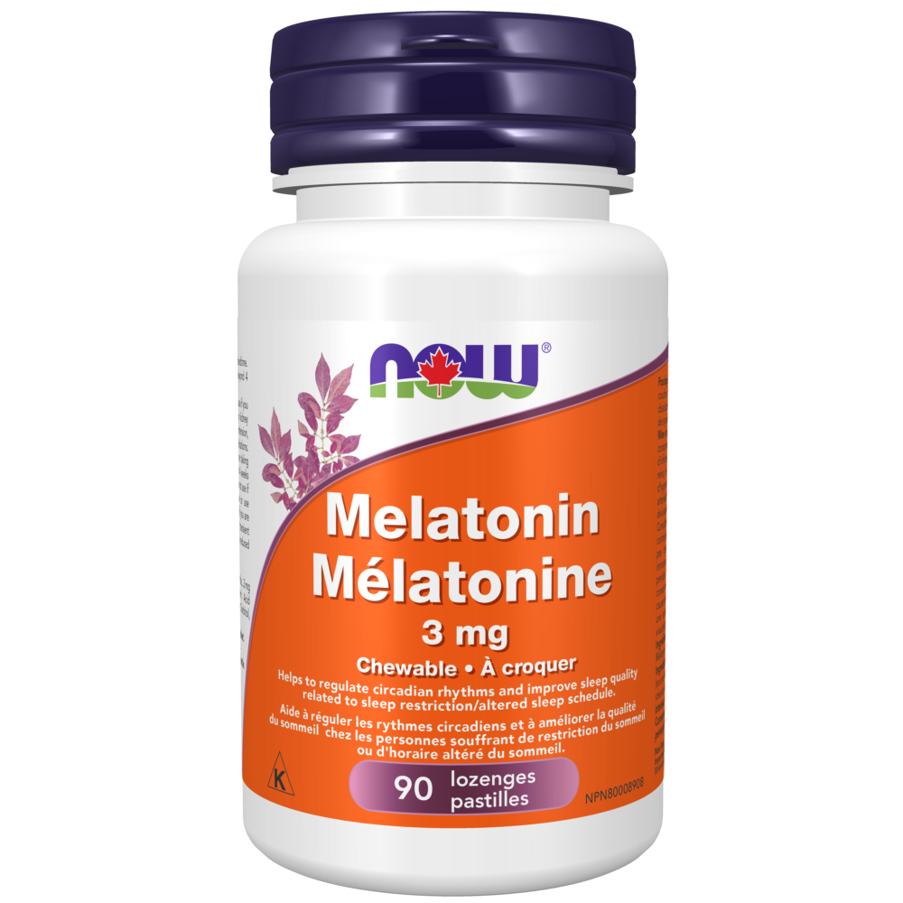 Melatonin 3 mg Peppermint Chewable Lozenges - Now Foods Canada