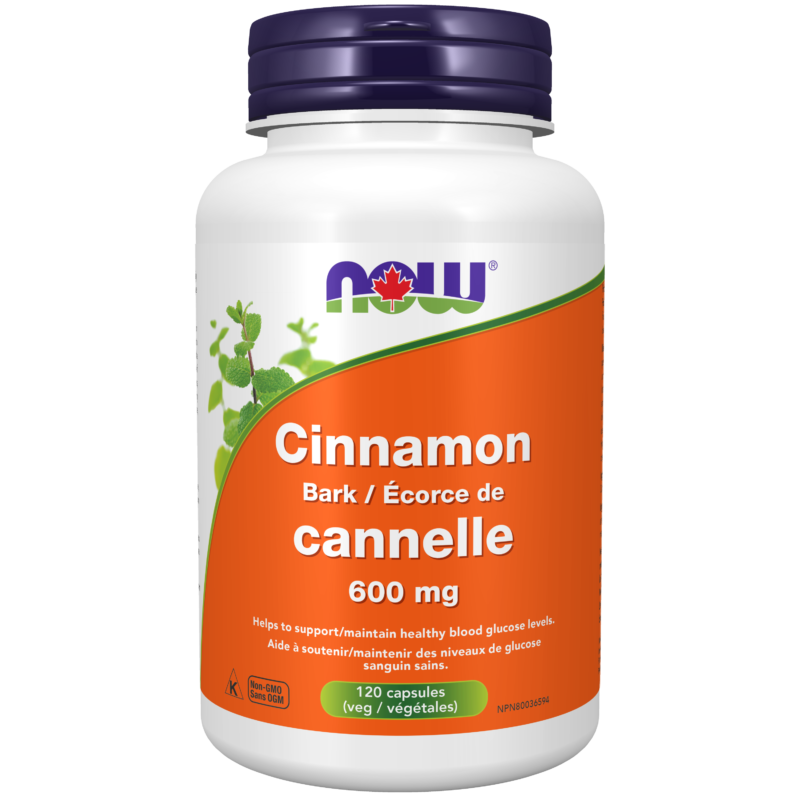 Cinnamon 600 mg Veg Capsules Now Foods Canada