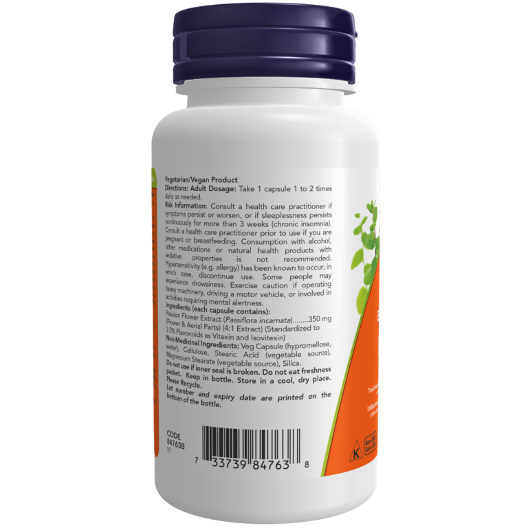 Passion Flower Extract 350 mg Veg Capsules Now Foods Canada