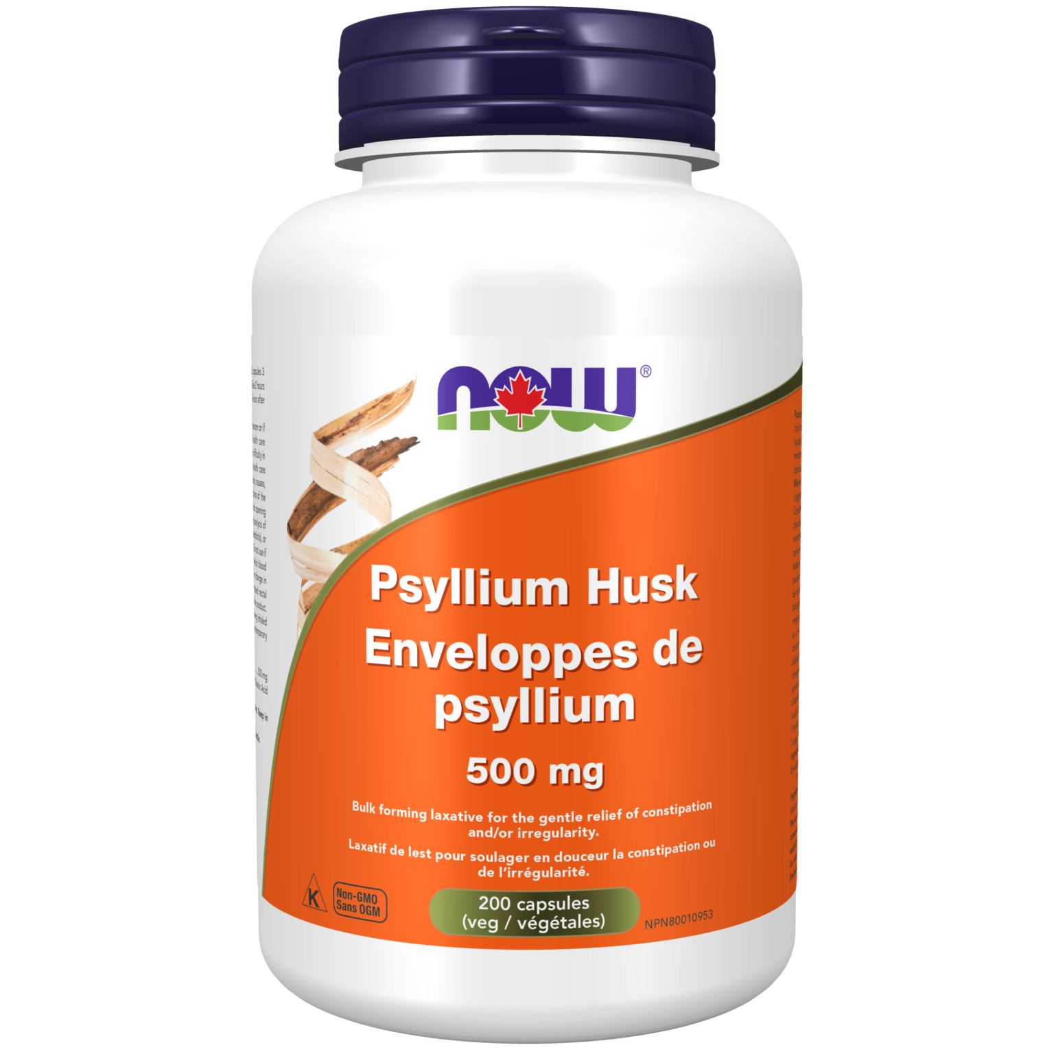 Psyllium Husk 500 mg Veg Capsules Now Foods Canada