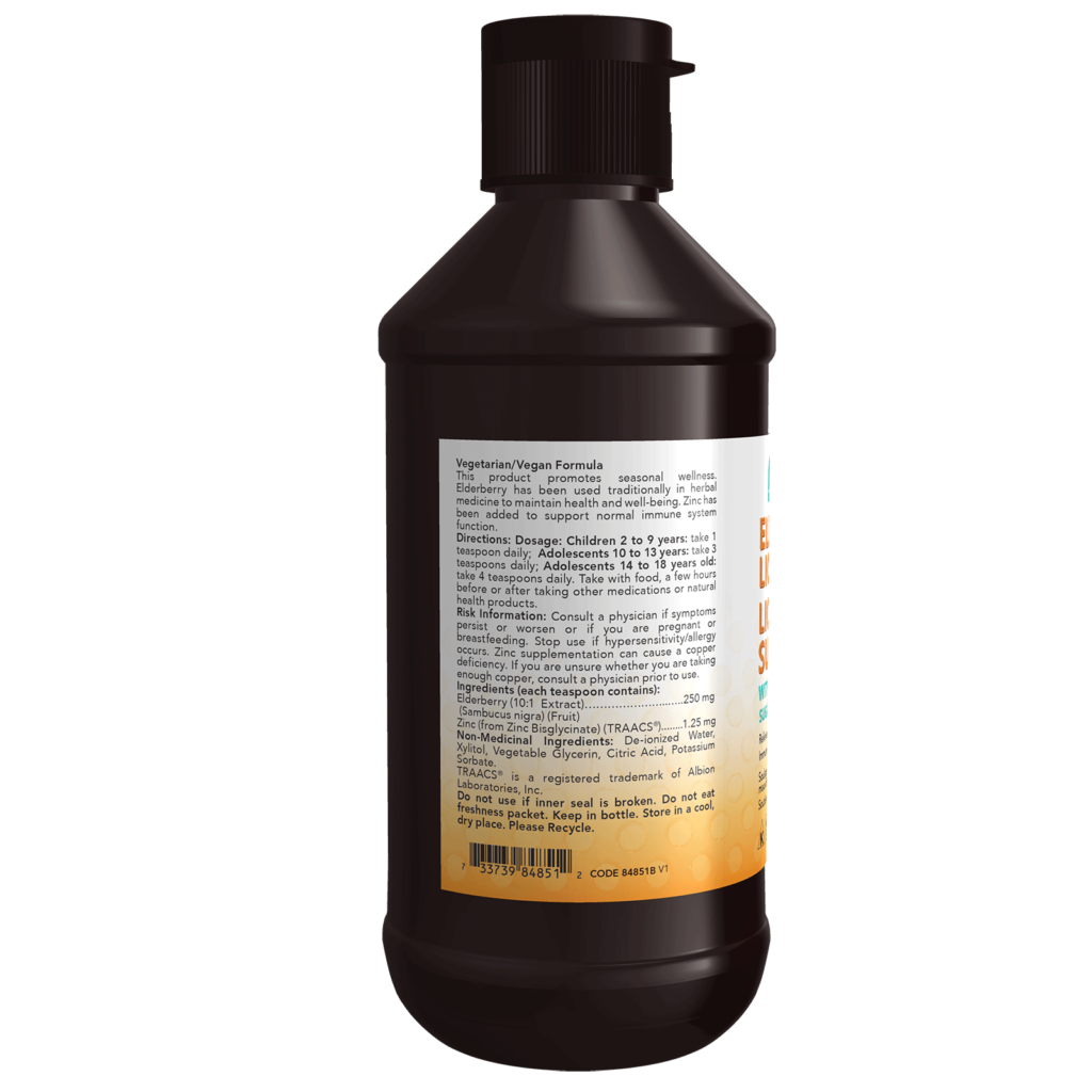 NOW Kids™ Elderberry Liquid with Zinc Now Foods Canada