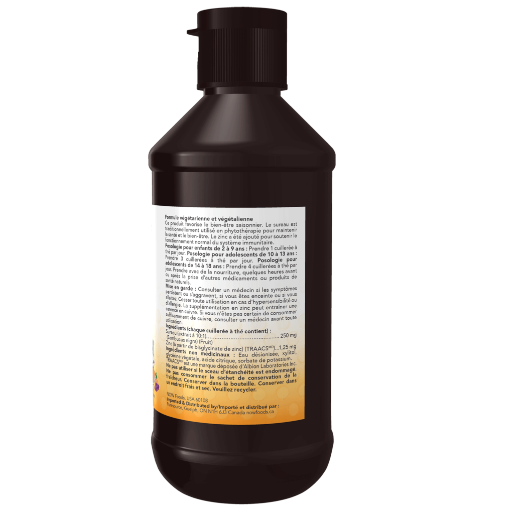 NOW Kids™ Elderberry Liquid with Zinc Now Foods Canada