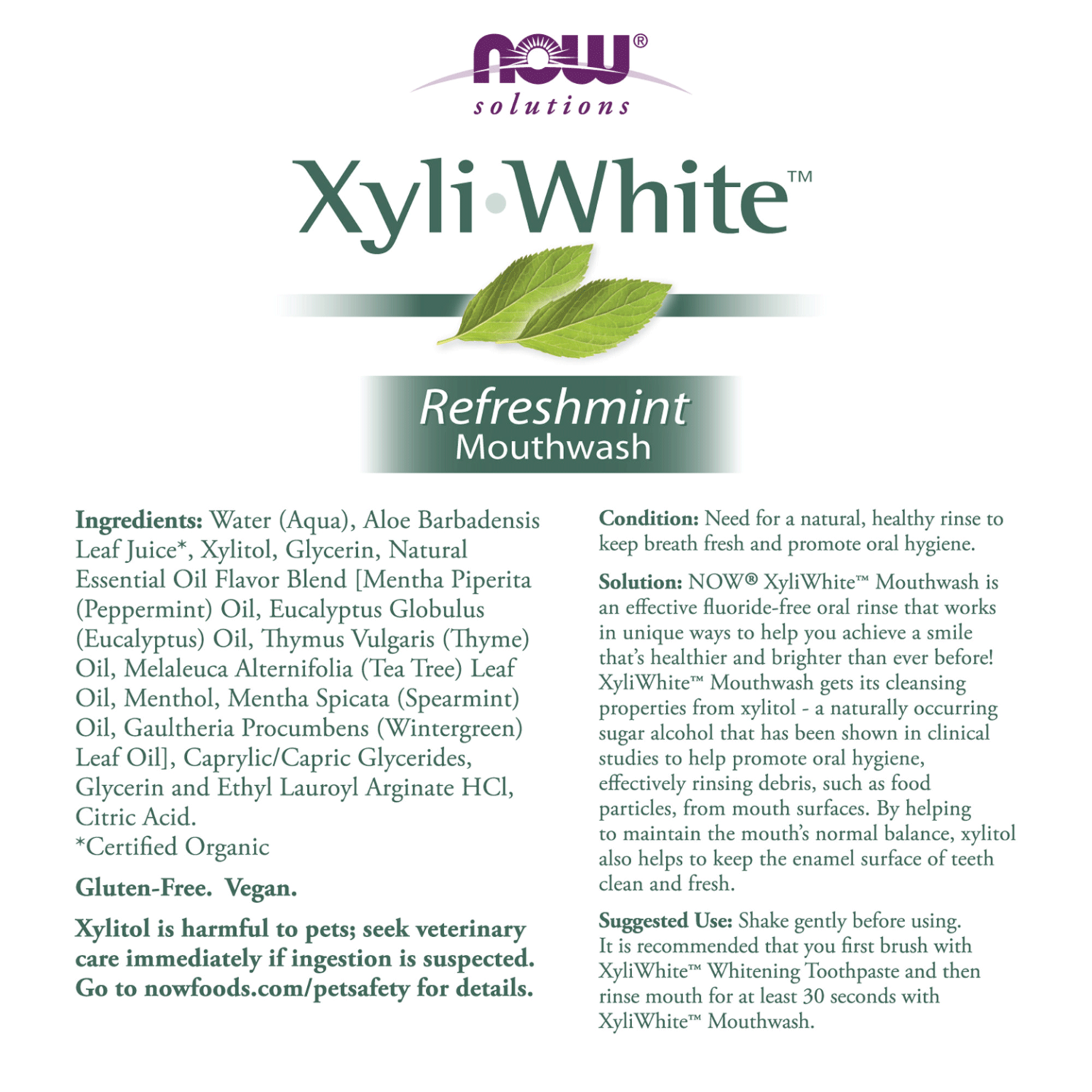 Xyliwhite™ Refreshmint Mouthwash Now Foods Canada