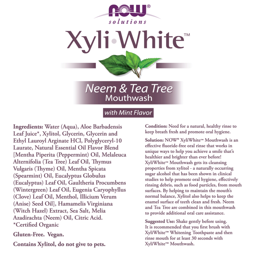 Xyliwhite™ Neem & Tea Tree Mouthwash Now Foods Canada